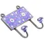 Indianshelf Handmade 1 Artistic Vintage Blue Ceramic Wheel Flower Key Hooks Holders/Key Hooks Wall Tile Mounted Indianshelf Handmade 1 Artistic Vintage Blue Ceramic Wheel Flower Key Hooks Holders/Key Hooks Wall Tile Mounted