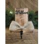 Personalized wood stocking holder, mantel stocking hanger, custom stocking label, rustic christmas decor, standing stocking hook