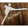 Personalized bridal gift, Rustic wood date and name lettering wedding dress hanger, bridesmaid dress hanger MG003