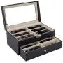 AUTOARK Leather 12 Piece Eyeglasses Storage and Sunglass Glasses Display Drawer Lockable Case Organizer,Black,AW-023 AUTOARK Leather 12 Piece Eyeglasses Storage and Sunglass Glasses Display Drawer Lockable Case Organizer,Black,AW-023