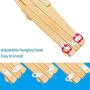 Owl Decoration Wood Hangers - Natural Wood Wall Mounted Expandable Accordion Peg Coat Rack Hanger Hat Closet Hook Expanding Fold Door Wooden Hanger 10 Hooks