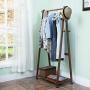XQY Coat Racks Clothes Stand Multifunction Storage Racks Floor-Standing Solid Wood It Can Move Hangers Bedroom Clothes Rack Childrens Wardrobe Shoe Rack Stable and Durable,Clothes Tree