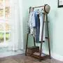 XQY Coat Racks Clothes Stand Multifunction Storage Racks Floor-Standing Solid Wood It Can Move Hangers Bedroom Clothes Rack Childrens Wardrobe Shoe Rack Stable and Durable,Clothes Tree