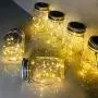 4-Pack 30 LEDs Solar Powered Mason Jar Lights, Watrproof Outdoor Hanging Led Fairy Firefly String Lights Lanterns (Jars & Hangers Included),Best Patio Wedding Party Deck Garden Decor