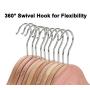 TOPIA HANGER American Red Cedar Wood Coat Hangers, Wooden Suit Hangers, Smooth Cut Notches- 360°Flexible Hook- Solid Non-Slip Bar, 10 Pack- Natural- CT07C