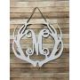 Metal Antler Initial Door Hanger 24 inch ACM Metal Deer Wall Decor Antler Initial Sign Deer Wall Decor Antler Wreath Antler Decor Deer Decor Metal Sign For Garage Man Cave QUICK SHIPPING