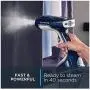 Rowenta DR8120 X-Cel Powerful Handheld Garment and Fabric Steamer Stainless Steel Heated Soleplate with 2 Steam Options, 1600-Watts, White