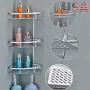 3 Layer Triangular Shower Shelf Bathroom Corner bath Rack Storage Basket Hanger