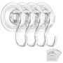 VISV Suction Cup Hooks, Small Clear Reusable Heavy Duty Vacuum Suction Cup Hooks with Cleaning Cloth Strong Window Glass Kitchen Bathroom Hooks for Towel Robe Utensils Christmas Wreath - 4 Packs VISV Suction Cup Hooks, Small Clear Reusable Heavy Duty Vacuum Suction Cup Hooks with Cleaning Cloth Strong Window Glass Kitchen Bathroom Hooks for Towel Robe Utensils Christmas Wreath - 4 Packs