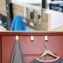 Over The Door Hook Organizer Rack Hanger with No Hole Drilling Required to Securely Hold Your Clothes Coat Towel Holder Stainless Steel Storage. for Bathroom，Kitchen,Bedroom,Shoe Cabinet (5pack)