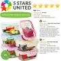 Glass Food Storage Containers with Lids - 6 Pack, 2 Sizes (35 Oz, 12 Oz) - Meal Prep Lunch Boxes - Microwave, Fridge, Freezer, Dishwasher, Oven Safe - BPA-free - Easy Snap, Airtight and LeakProof Lids