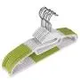 Whitelotous 10pcs Anti-Slip Standard Coat Hanger Wet Dry Clothes Racks Space Saving Hangers(Light Green)