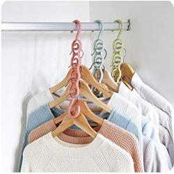 10pcs Random Color Space Saving Hanger Magic Clothes Hanger with Hook Closet Organizer Home Tools Multi-Purpose Thick Drying Storage Racks