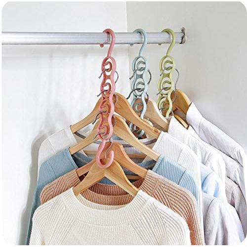 10pcs Random Color Space Saving Hanger Magic Clothes Hanger with Hook Closet Organizer Home Tools Multi-Purpose Thick Drying Storage Racks