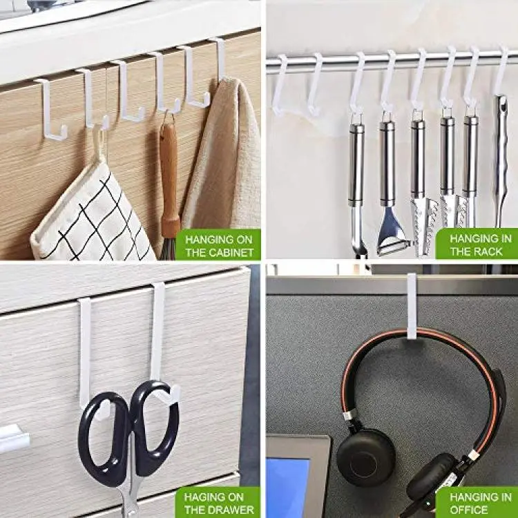 Stainless Steel Over Door Hooks Reversible Clothes Rack Coat Drawer Hanger