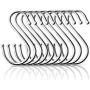 GUCTOP Round S Hooks - Kitchen Pot Racks Hook 10 Pack Set - Heavy Duty S Shaped Clothing Hangers - Fits Utensil Organizer Rack Hanger Bar - Outdoor Garage Home Storage Organization