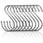 GUCTOP Round S Hooks - Kitchen Pot Racks Hook 10 Pack Set - Heavy Duty S Shaped Clothing Hangers - Fits Utensil Organizer Rack Hanger Bar - Outdoor Garage Home Storage Organization