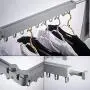 BENOSS Wall Mounted Clothes Drying Rack, Collapsible and Retractable Laundry Garment Hanger for Daily Clothes, Space Saver Hangers, Easy to Install, for Balcony, Laundry, Bathroom and Bedroom (Silver)