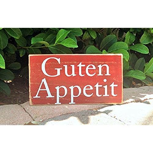 German Guten Appetit Dining Kitchen (Choose Color) Rustic Sign Custom Wall Door Welcome Kuche Willkommen Hanger Handmade Deutsch