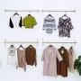 Household products Coat Racks Gold Wall Mounted Metal Corner Clothing Hanging Bar Garment Rack Clothing Store Display Stand Simple On The Wall Hanger Childrens Clothing Womens Wedding Shop Clothes R