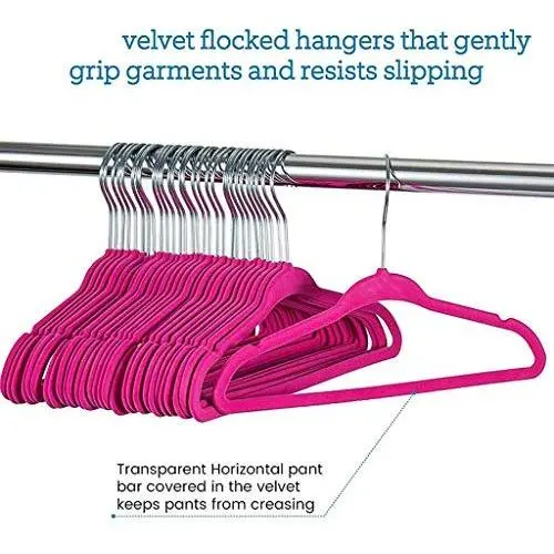 LLJEkieee Non-Slip Velvet Kids Hangers, 360 Degree Swivel Weight of 10 Pounds Ideal for Hanging Heavy Garments for Coats Jackets, Pants, Dress Clothes (30PCS, Pink) LLJEkieee Non-Slip Velvet Kids Hangers, 360 Degree Swivel Weight of 10 Pounds Ideal for Hanging Heavy Garments for Coats Jackets, Pants, Dress Clothes (30PCS, Pink)