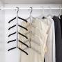 PROKTH Hanger Rack Shawl Cloth Closet Multifunctional Hanger Seamless Slip-Resistant Clothes Hanging Household Multi-Layer Clothes (Beige,Black)