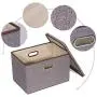 Large Foldable Storage Boxes with Lids [3Pack17.7x11.8x11.8], Fabric Storage Cube Organizer Cloth Containers Linen Bins Baskets for Closet Clothes Clothing Kids Room Nursery Toys Baby Products Bed Room