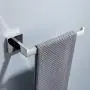 TNOMS Bathroom Hand Towel Holder Square Towel Bar Towel Ring Hanger Wall Mount,SUS304 Stainless Steel Polished Finish,HRQ7003P