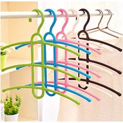 10pcs Random Color Multifunctional Multi Layers Clothes Hanger Fishbone Type Clothing Towel Storage Rack Closet Wardrobe Space Saver