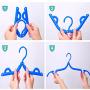 Sundell Portable Folding Clothes Hangers, Plastic Foldable Travel Drying Rack Colorful Lightweight Mini Coat Shirts Sweaters Dress Hangers Hook with Anti-Slip Groove for Travel,10Pcs