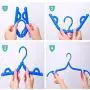 Sundell Portable Folding Clothes Hangers, Plastic Foldable Travel Drying Rack Colorful Lightweight Mini Coat Shirts Sweaters Dress Hangers Hook with Anti-Slip Groove for Travel,10Pcs