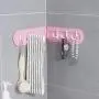 6 Hooks Wall Mounted Clothes Hats Hanger Portable Bathroom Accessory Towel Rack Holder Well Made Easy to Use - Light Pink 6 Hooks Wall Mounted Clothes Hats Hanger Portable Bathroom Accessory Towel Rack Holder Well Made Easy to Use - Light Pink