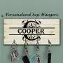 Personalized Monogram Key Holder for wall, Wall Key Rack, Personalized Housewarming Gift, New Home Gift, Wedding Gift, Anniversary Gift, Family Key Holder, Last name key rack, Family custom key hanger
