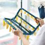 YOYOHOT 1 Pc Clothes Hanger Clothespin Drying Rack Holder Wardrobe with 32 Clips Folding Hanger Rack
