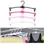 10PC Random Color Arc Hangers Portable Hook Kids Clothes Hangers Clothes Drying Rack Plastic Bra Design Outdoor Hanging Organizer