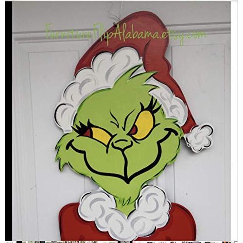 Grinch door hanger wreath christmas door decorations