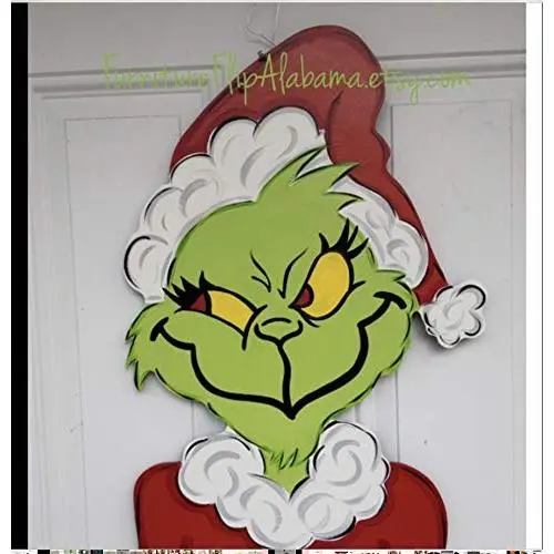 Grinch door hanger wreath christmas door decorations Grinch door hanger wreath christmas door decorations