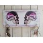 Skull Key Holder for wall, Decorativ Wood Key Hanger, Sugar Skull, wooden key hook, Skull decor, Space skull