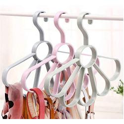 5pcs Random Color Nordic Clothes Hangers Multifunction Baby Hanger Scarf Hangers Frame Petal Tie Belt Storage Organizer Rack