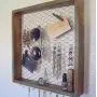 Chicken Wire Frame Jewelry Organizer - Wall Photo & Memo Hanger - Shabby Bohemian Display Board - Wood Boho Picture Holder Dorm Decor