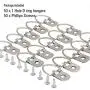 Jetovo 50 Pcs Heavy Duty D Ring Picture Frame Hanging Hangers Single Hole with Screws