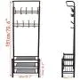 Eshion Multi-purpose Hat Coat Rack Entryway Storage Valet Clothes Hanger Shoe Shelf Organizer Metal, Black (US STOCK) (Black) Eshion Multi-purpose Hat Coat Rack Entryway Storage Valet Clothes Hanger Shoe Shelf Organizer Metal, Black (US STOCK) (Black)