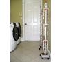 idee BDP-V23 Foldable Rolling 3-tier Clothes Laundry Drying Rack with with Stainless Steel Hanging Rods, Collapsible Shelves and Base for Easy Storage, Made-in-Korea, Premium Size, Orange