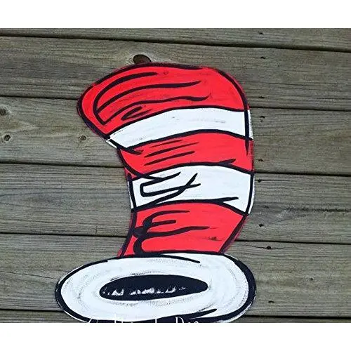 WOODEN DR SEUSS HAT DOOR HANGER CAT IN THE HAT DECORATION-TEACHER DOOR HANGER WOODEN DR SEUSS HAT DOOR HANGER CAT IN THE HAT DECORATION-TEACHER DOOR HANGER
