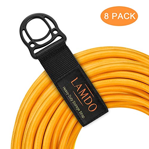 Lamdo Extension Cord Organizer(8 Pack),Heavy-Duty Hoop and Loop Storage Straps for Hoses,Cables,Ropes,Cords Hanger and More for Garage,Home,Shop,RV,Boat and Camping Organization