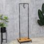 HANS CAO Industrial Heavy Duty Rolling Garment Rack with Storage Shelves, Free-Standing Clothes Hanger, Garment Display Stand, 15.7L x 15.7W x 63H