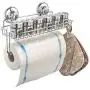 HASKO accessories Suction Cup Paper Towel Holder with Shelf and Hooks - Wall Mount Metal Roll Organizer - Tissue Roll Hanger for Bathroom & Kitchen - SUS 304 Stainless Steel Roll Holder - Chrome HASKO accessories Suction Cup Paper Towel Holder with Shelf and Hooks - Wall Mount Metal Roll Organizer - Tissue Roll Hanger for Bathroom & Kitchen - SUS 304 Stainless Steel Roll Holder - Chrome