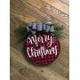 Christmas wreath buffalo plaid farmhouse home decor door hanger