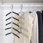 5 Layer Blouse Tree Hangers Space Saving Hangers Clothes Organizer,Non Slip Heavy Duty Clothes Hangers Great for Hanging Suits, Skirt、Sweater、Coat、T-Shirt and More (Black)