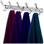 Xiaolanwelc 5 Hooks Stainless Steel Coat Hooks Wall Mounted Hangers Hat Towel Clothes Robe Hook Bathroom Storage Hanger Holder Accessories
